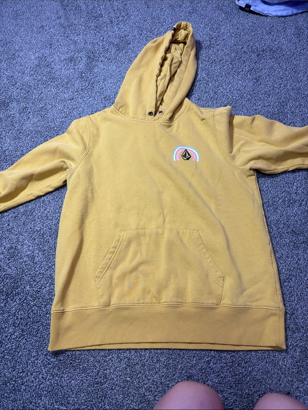 Volcom Men’s Mustard Yellow Pullover Hoodie
